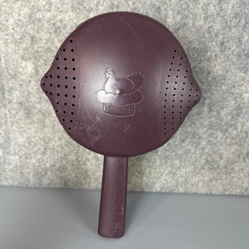 Vtg Pampered Chef Micro Cooker Steamer 4 Cup Purple Microwave Strainer Hen 2776